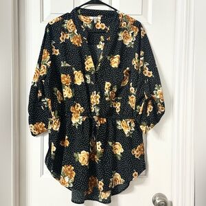 Floral V-Neck Blouse